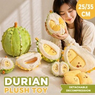 Plush Durian Pillow Toy Soft Stuffed Fruit Doll Detachable Sections Bantal Peluk Hadiah Kids