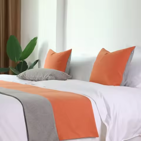 Luxury Homestay Cotton Linen Bed Tail Towel Simple Modern Bed Flag Bed Runner Wedding Room Hotel Tai