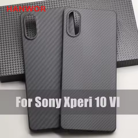 HANWOR Pure Carbon Fiber Phone Case for Sony Xperia 10 VI Cases 600D Ultra-thin Aramid Fiber Xperia 