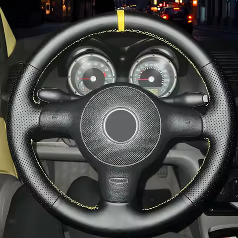 Custom Auto Braid On The Steering Wheel Cover for Volkswagen VW POLO 6N2 LUPO Hand-sewing Car Braidi