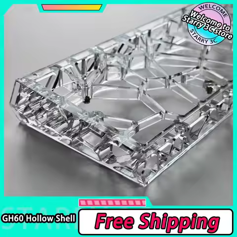 GH60 Hollow Shell PC Transparent Customized Keyboard Case for Holy60 GT60 Mad60 Wooting60HE Hollow S