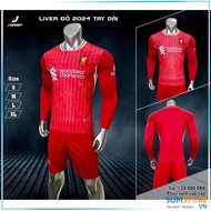 Quần Áo Đá Banh Dài Tay CLB Liverpool 2025 - Đồ Thể Thao Đá Bóng Tay Dài Nam Nữ Cao Cấp