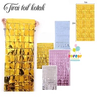 Foil Curtain Backdrop Box Tassel Curtain Foil Square Foil Fringe