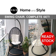 (SG Stock) Swing Chair Complete Set with Cushion. FREE INSTALLATION. FAST SG DELIVERY. Frame Included. Cocoon Swing.