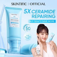 SKINTIFIC 5x Ceramide Serum Sunscreen SPF50+PA++++Repair Barrier Skincare UV Protection Tinted Sunsc