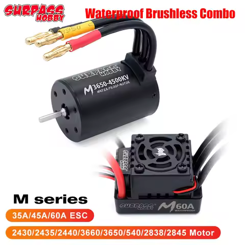 SURPASS HOBBY RC Brushless Motor M2430/2435/2440/2838/2845/540/3650/3660 and M35A/45A/60A ESC 1/10 1