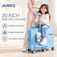 Kids Luggage 20 inch Ride On Suitcase 80KG Support with Cup Holder 6-wheels Luggage Bag Travel Beg B