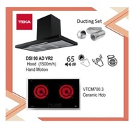 Teka DSI 90 AD VR2 Hood (1500m3/h) + VTCM 700.3 Ceramic Hob with Ducting set