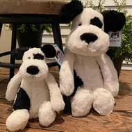 JELLYCAT Medium Bashful black & Cream Puppy 31cm+51cm Full Stamp+Rib Tag Gift Dustbag