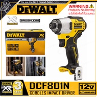 DEWALT สว่าน ไขควงกระแทก ไร้สาย 12V (BL Motor : ไร้แปรงถ่าน) รุ่น DCF801N ++เฉพาะตัวเครื่อง ไม่รวมแบ