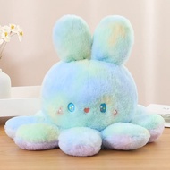 Fluffy Flip Animal Plush Toy Double Face Reversed Colorful Rabbit Octopus Cosplay Plushie Peluche Cu