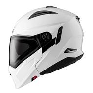 ZEUS ZS 613H WHITE MODULAR CROSSOVER DOUBLE VISOR