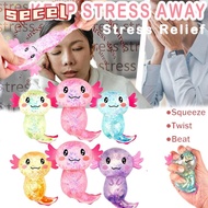 SECEL Squishy Stress Glitter, Glitter Soothing Texture Axolotl Squishy Toys,  Cute Shape Sugar Fille
