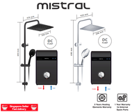 MISTRAL INSTANT WATER HEATER WITH RAINSHOWER &amp; DC PUMP MSH88P/ MSH88MB