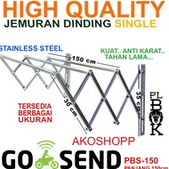 Jemuran Lipat Dinding Stainless Plbok Single 150 Cm