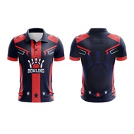 Axellent Prints Midnight Bowlers Baju Bowling Jersey Custom Name Bowling Polo Viral