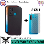 CASE VIVO Y30 / Y50 / Y30i CASING COVER FREE GARSKIN CARBON 3D