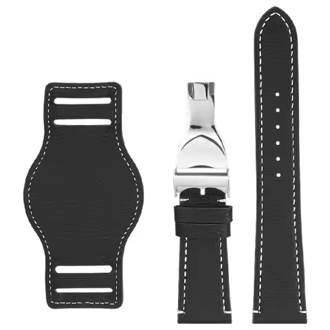 Leather Watchband Special for Tudor 1958 Black Bay M79250 M79363 M79030 Folding buckle Strap with bo