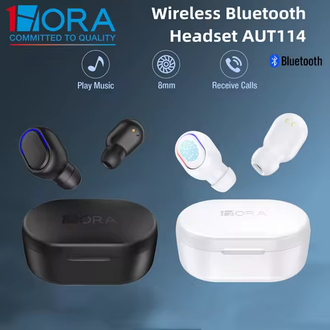 1HORA Wireless Bluetooth Headset AUT114 In-Ear Earphone Bluetooth 5.3 Type-C Charging Long Battery L