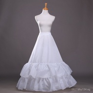 Bridal Elastic Waist Ruffled Double Layer European and American Wedding White Gown Petticoat Wedding