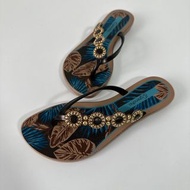 Grendha 女生 拖鞋 巴西尺寸33/34（椰林島嶼 渡假風 夾腳拖鞋－藍色）