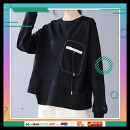POCKET ZIPPER BATWING WOMEN'S SWEATER POCKET MODERN - SWEATER SWEATSHIRT WOMEN'S CLOTHING OVERSIZE
