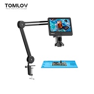 TOMLOV DM602 10.1" LCD Digital Microscope 2000x Flexible Arm 3 Lens HDMI Soldering Electronic Repair