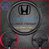 carbon fiber leather ปลอกพวงมาลัย ปลอกหุ้มพวงมาลัย หนังคาร์บอนไฟเบอร์ steering wheel cover Honda CITY JAZZ CIVIC HRV CRV