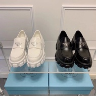 Prada Triangle Logo Thick-Soled Loafers - Women's Stylish Monolith Series | Patent Leather Casual Sh