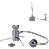 CAMPINGMOON Remote Stove Adapter 2 Outlets Stand Type for Camping Backpacking Isobutane Gas Fuel Can