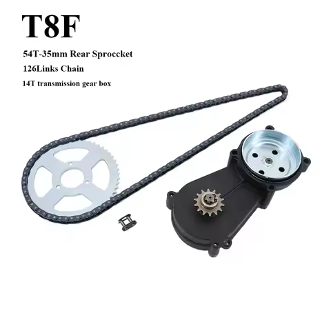 Motorcycle T8F 54T 35mm Rear Chain Sprocket T8F 126 link Chains 14T Transmission Gear Box For 47cc 4