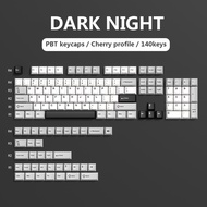 140keys Dark Night Keycaps Cherry Profile PBT Double Shot Keycaps for Mechanical Keyboard 61/65/68/7
