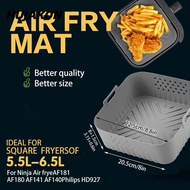 HUJAKON Air Fryer Baking Tray, Silicone Square Reusable Air Fryer Basket,  5.5-6.2L Heightened Squar