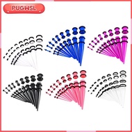 [pugwsl] 18 Pieces Punk Ear Plug  Tapers Kit Stretching Expander Stretchers Gauges 14g-00g