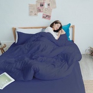 清新素色100%防水防蹣床包/床包組/床包被套組/台灣製/憂鬱藍