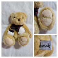Authentic Rare Harrods Knights Bridge Classic Teddy Bear Plaid Scarf Plush Soft Toy