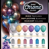 260 Pentil Latex Balloons Qualatex Chrome Brand