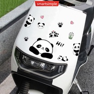 SMARTSIMPLE Creative Motorcycle Electric Bike Helmet Decal Waterproof Lovely Pandas Night Sign Stick