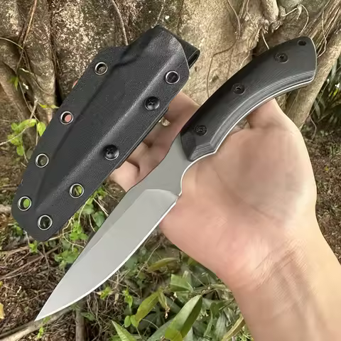 Topwell Handmade Outdoor Knife Fixed 14C28N Blade G10 Handle Sharp&Solid With Portable K-Sheath Camp