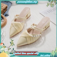 Spring And Summr Nw HighHld Shos Womn S Frnch Styl HalfDrag Fairy TwoWar Sandals Baotou Pointd To Th