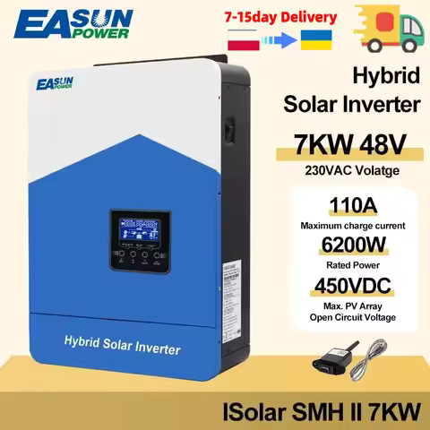 EASUN POWER 7KVA 7000VA Hybrid Solar Inverter 48V Built MPPT 110A Solar Controller 230VAC Voltage Ma