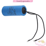 LANFYGOODSS AC Motor Capacitor, 250V AC Wire Lead CD60 Capacitor, Durable Round Shape 75uf Starting 