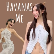 Havanas Halter Top White Openwork Beautiful Slightly Sexy Very Beautiful.