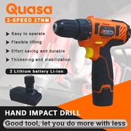 【Quasa】Drill Cordless Set Drill Battery Hand Impact Drill Drill Bits 12V 2 Lithium battery Li-ion 2-