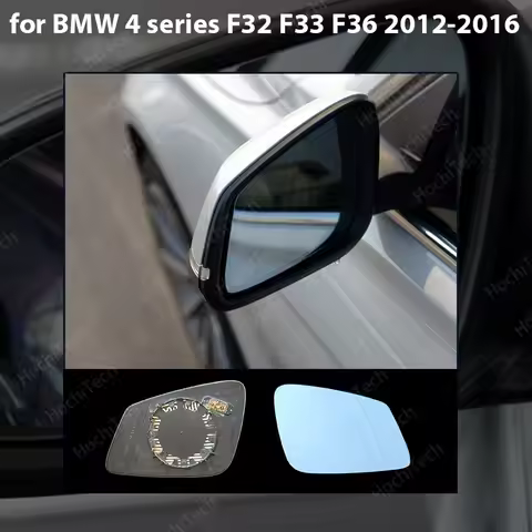 Wing Side View Electric Left & Right Mirror Glass Blue Heated for BMW 4 series F32 F33 F36 420d 420i