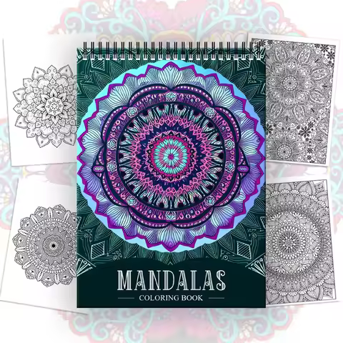 60 Pages Creative Coloring Book Brilliant Mandala Adult Coloring Book Stress Relieving Art Pencil Co
