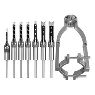 Adapter Square Hole Drill Bit 1/4, 5/16, 3/8, 2/5, 1/2, 9/16, 5/8 Tenon Hole Wood Chisel Set Tenon H