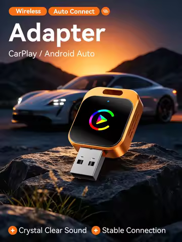 Calebe 2 in 1 Wireless Carplay Adapter Android Auto Adapter IOS AirPlay BT5.0 USB/USB-C WiFi Transmi
