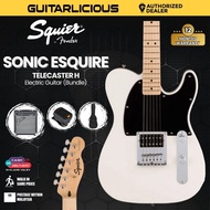 Squier Sonic Esquire H Electric Guitar w/Black Pickguard, Maple FB - Arctic White