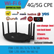 4G 5G CPE A90 8-Stream Modem Wi-Fi 6 Router supports all telecom companies, can change IMEI, can loc